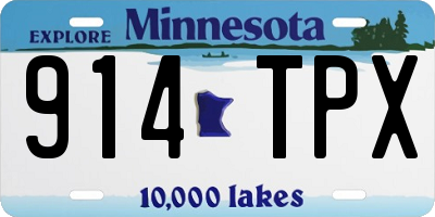 MN license plate 914TPX