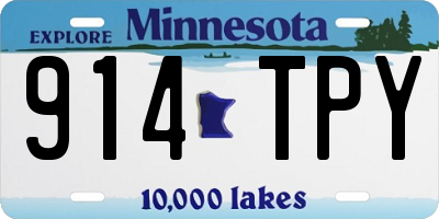 MN license plate 914TPY