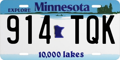MN license plate 914TQK