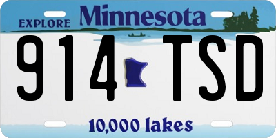 MN license plate 914TSD