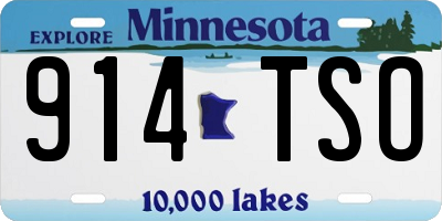 MN license plate 914TSO