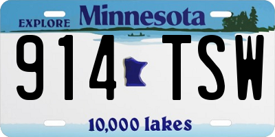 MN license plate 914TSW