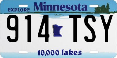 MN license plate 914TSY