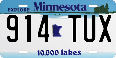 MN license plate 914TUX