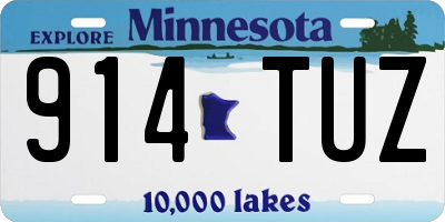 MN license plate 914TUZ