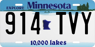 MN license plate 914TVY