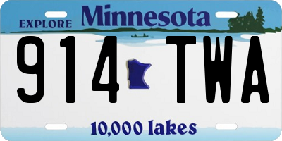 MN license plate 914TWA