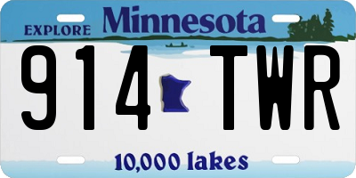 MN license plate 914TWR