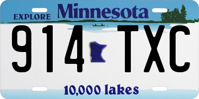 MN license plate 914TXC