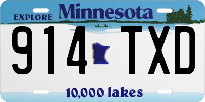 MN license plate 914TXD