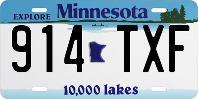 MN license plate 914TXF