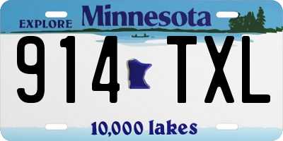 MN license plate 914TXL