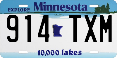 MN license plate 914TXM