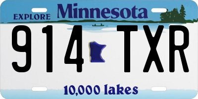 MN license plate 914TXR