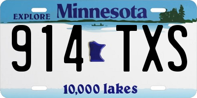 MN license plate 914TXS