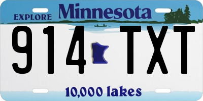 MN license plate 914TXT