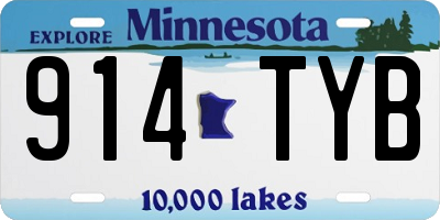 MN license plate 914TYB