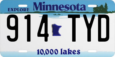 MN license plate 914TYD