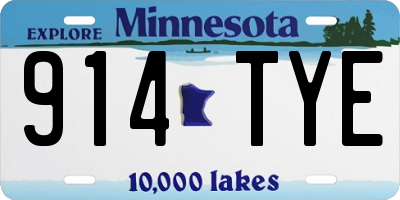 MN license plate 914TYE