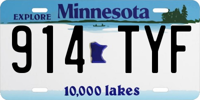 MN license plate 914TYF