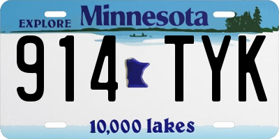 MN license plate 914TYK