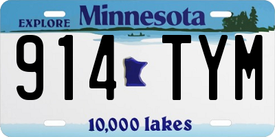 MN license plate 914TYM