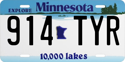 MN license plate 914TYR
