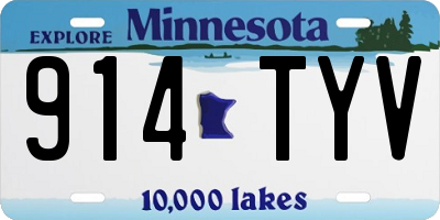 MN license plate 914TYV