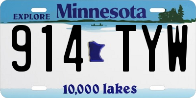 MN license plate 914TYW