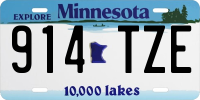 MN license plate 914TZE