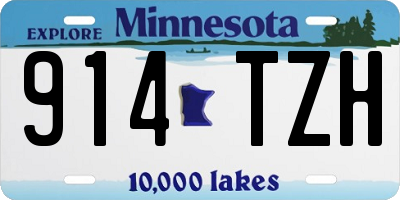 MN license plate 914TZH