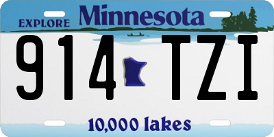 MN license plate 914TZI