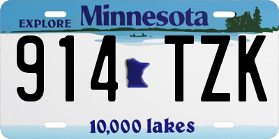 MN license plate 914TZK