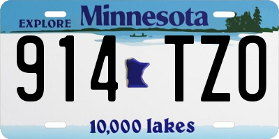 MN license plate 914TZO