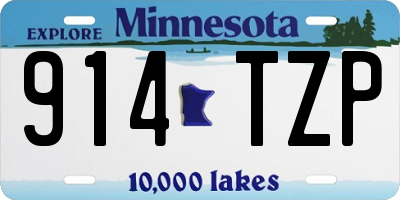 MN license plate 914TZP