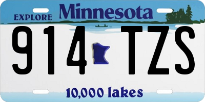MN license plate 914TZS