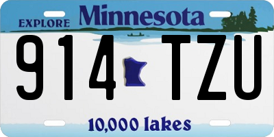 MN license plate 914TZU
