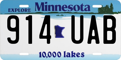 MN license plate 914UAB