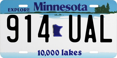MN license plate 914UAL