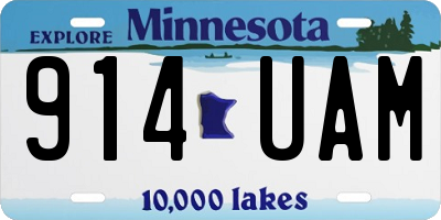 MN license plate 914UAM