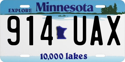 MN license plate 914UAX