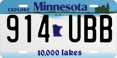 MN license plate 914UBB
