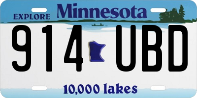 MN license plate 914UBD
