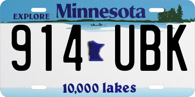 MN license plate 914UBK