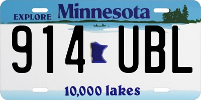 MN license plate 914UBL