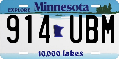 MN license plate 914UBM