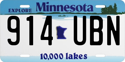 MN license plate 914UBN