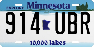 MN license plate 914UBR