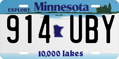 MN license plate 914UBY