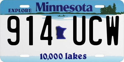 MN license plate 914UCW